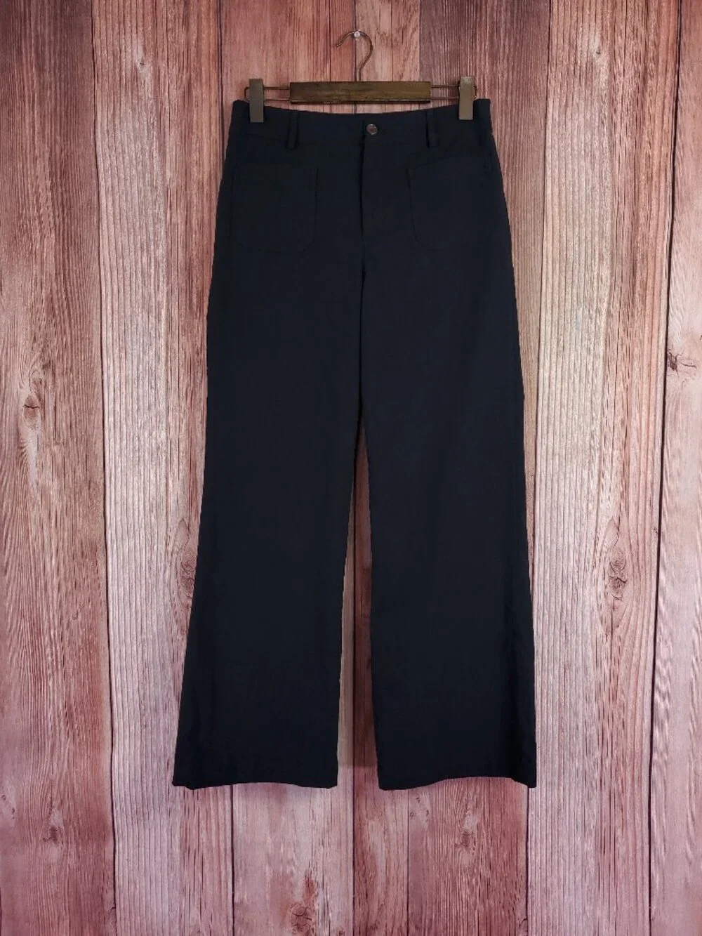 J Crew Lizzie Wide Leg Pants Womens 29 High Rise Cotton Linen Blend Black BW803